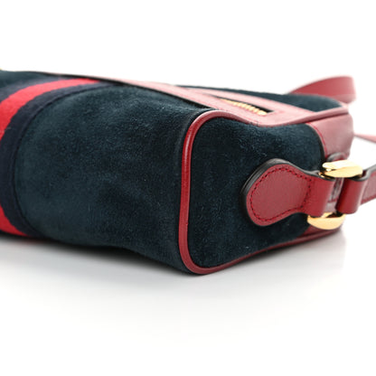 Gucci Suede Calfskin Web Mini Ophidia Shoulder Bag New Blue Romantic Cherry 9 of 15