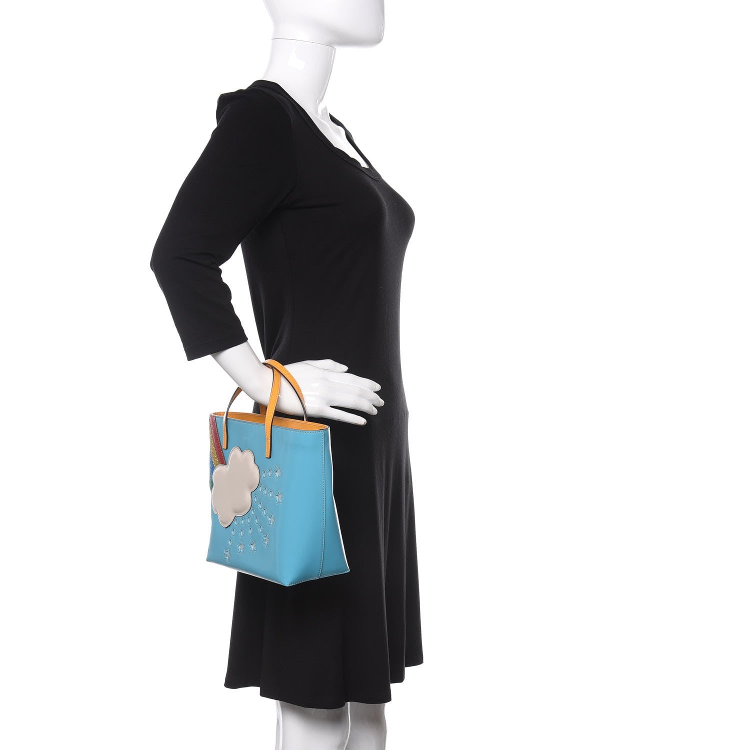 Gucci Calfskin Childrens Rainbow Tote Blue 2 of 10