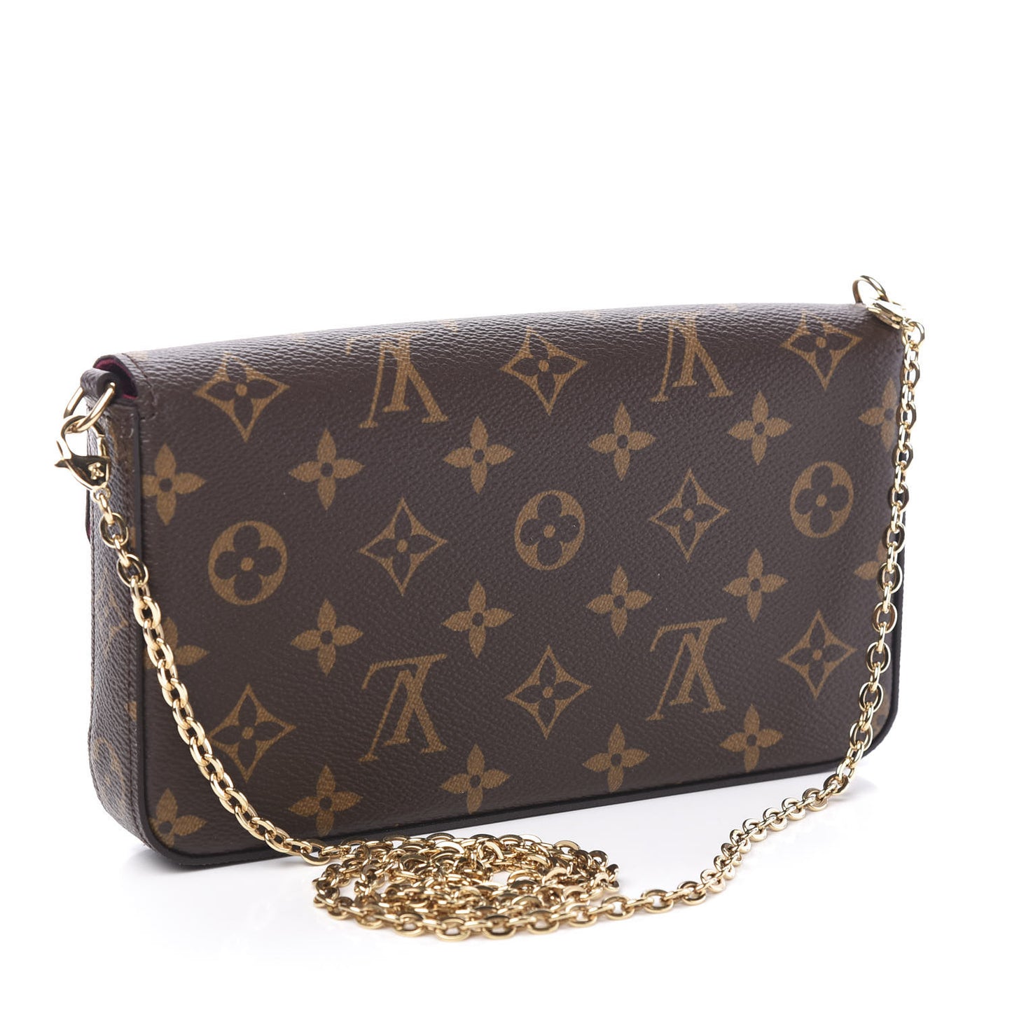 Monogram Pochette Felicie Chain Wallet Fuchsia