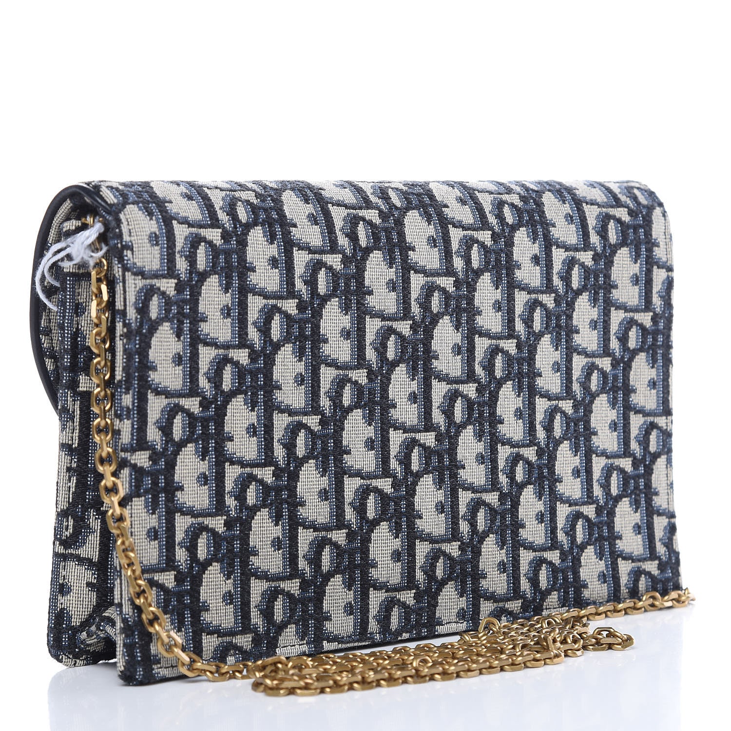Christian Dior Oblique Saddle Chain Pouch Blue 3 of 9