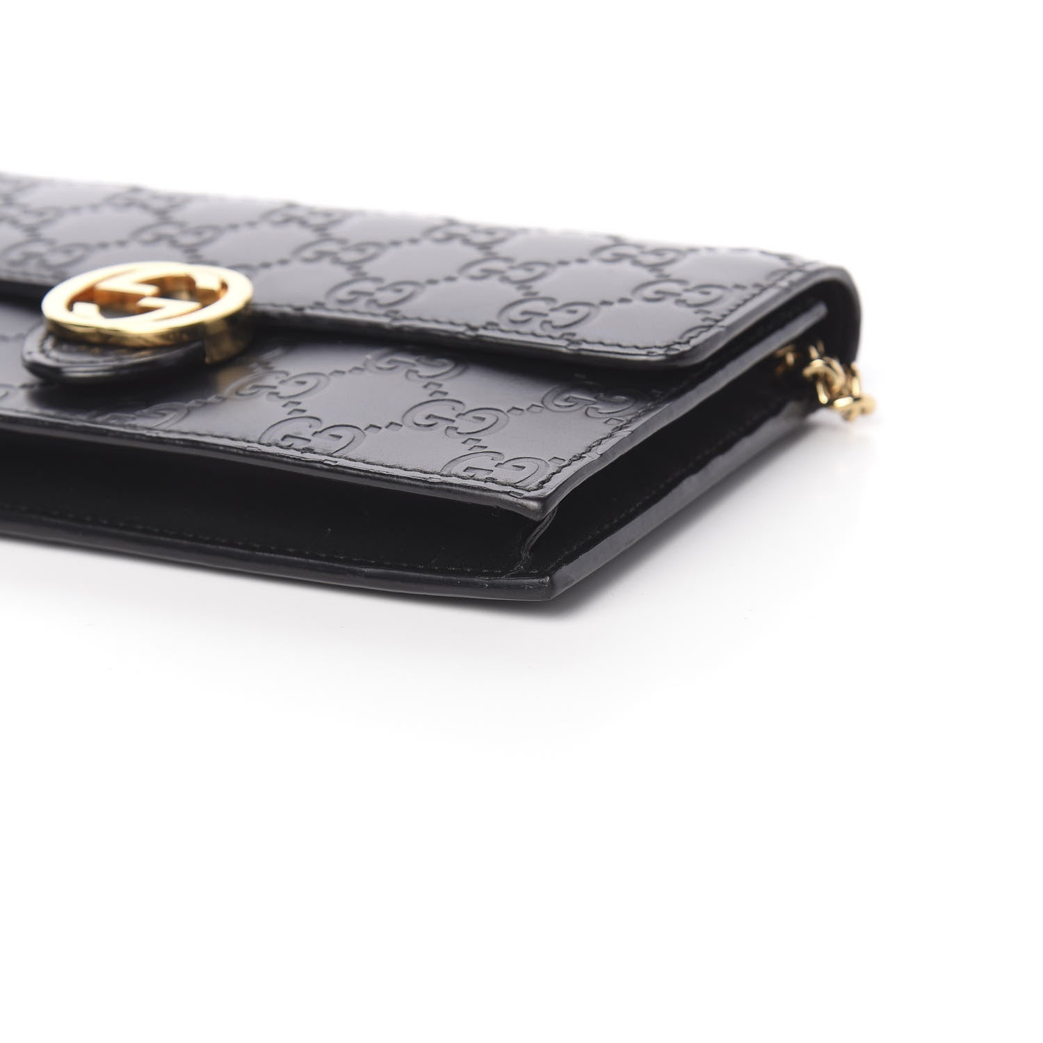 Gucci Guccissima Icon Chain Wallet Black 9 of 13
