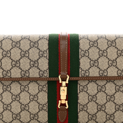 Gucci GG Supreme Monogram Azalea Calfskin Web Jackie 1961 Belt Bag 100 40 Beige Ebony Brown Sugar 8 of 10