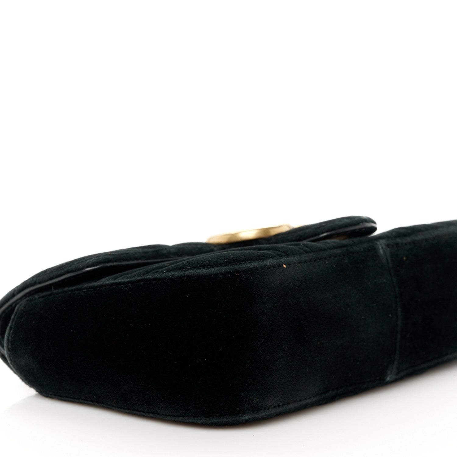 Gucci Velvet Matelasse Mini GG Marmont Shoulder Bag Black 9 of 10