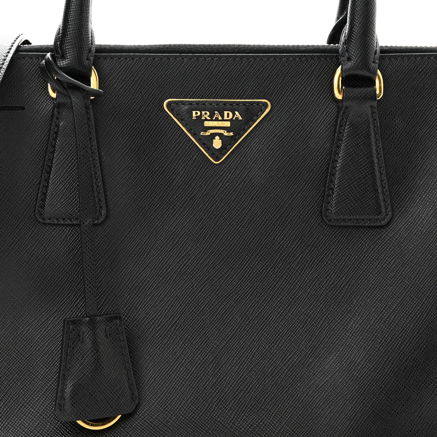Saffiano Small Galleria Double Zip Tote Black