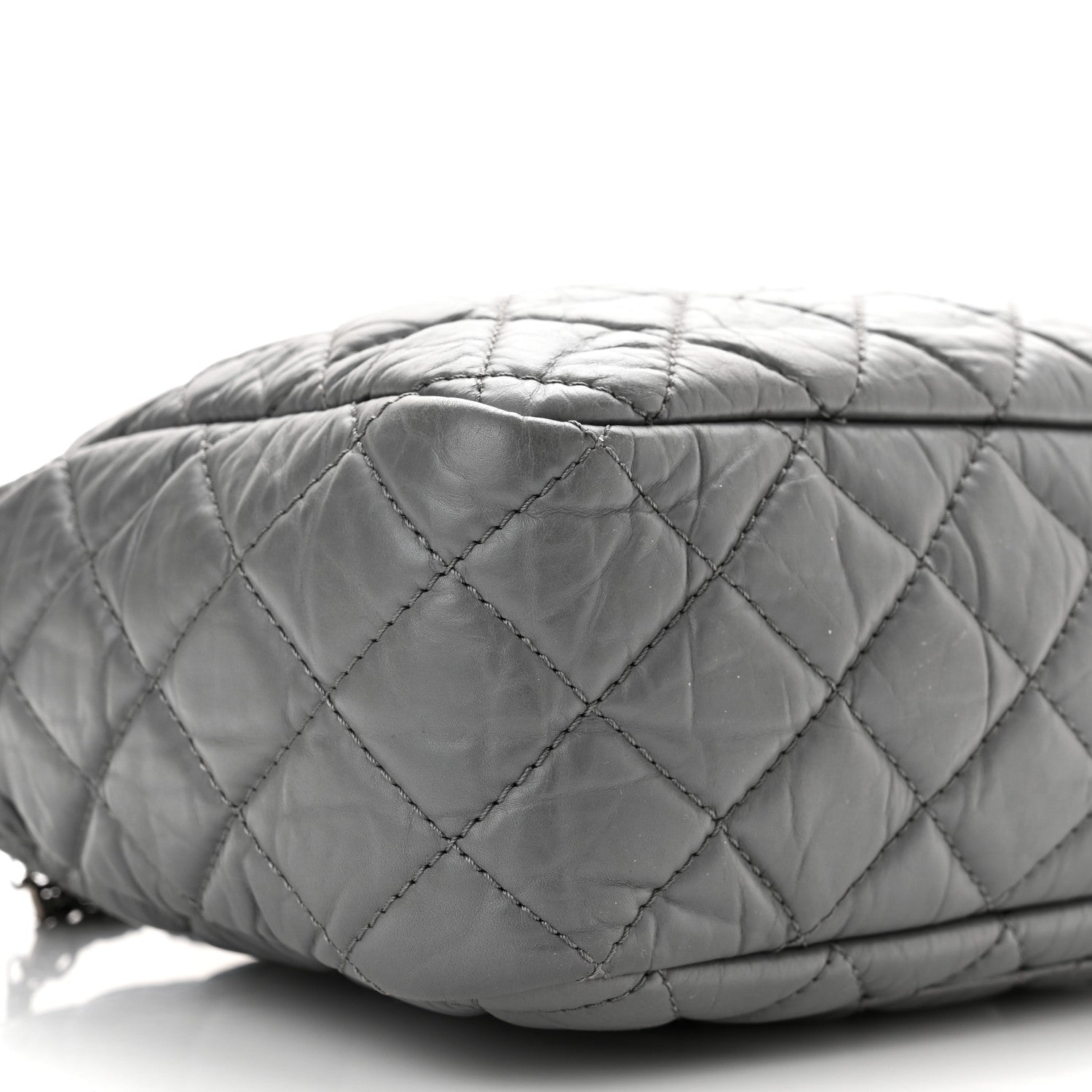 Chanel Aged Calfskin Quilted Large Reissue Camera Case Grey 8 of 10