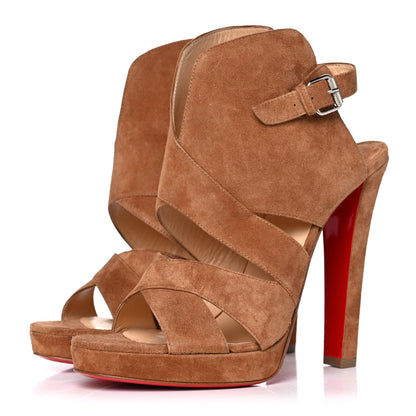 Christian Louboutin Suede Apron Lili 120 Pumps 40.5 Noisette 3 of 9