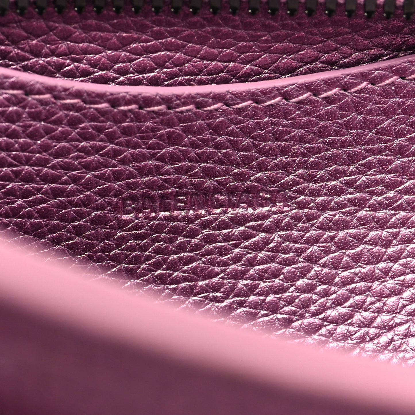 Metallic Grained Calfskin Neo Classic Silver Hardware Mini City Pink