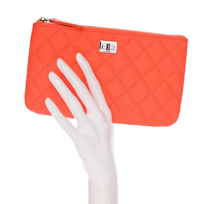 Chanel Goatskin Quilted Medium Reissue Cosmetic Case Orange 2 of 8