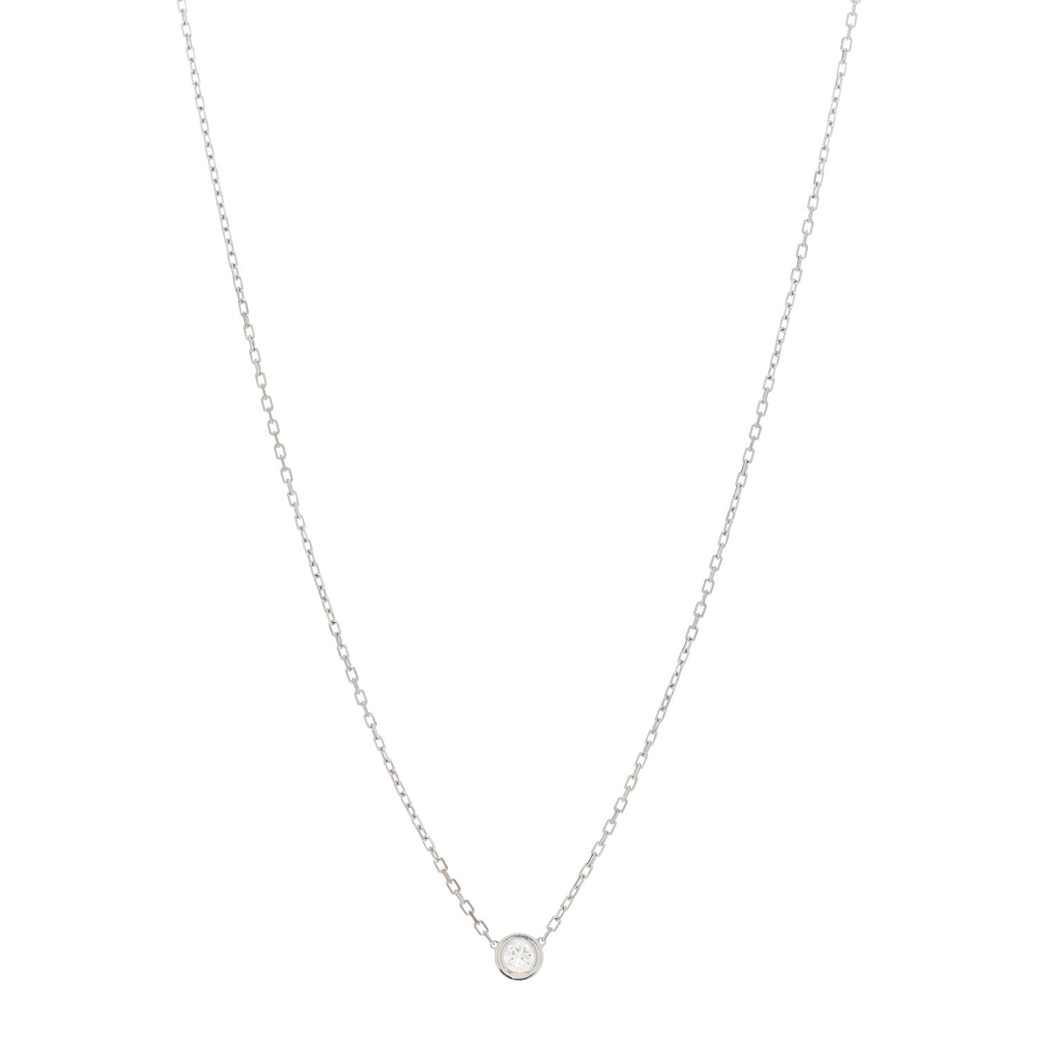 Cartier 18K White Gold Diamond LM D'Amour Pendant Necklace 1 of 4