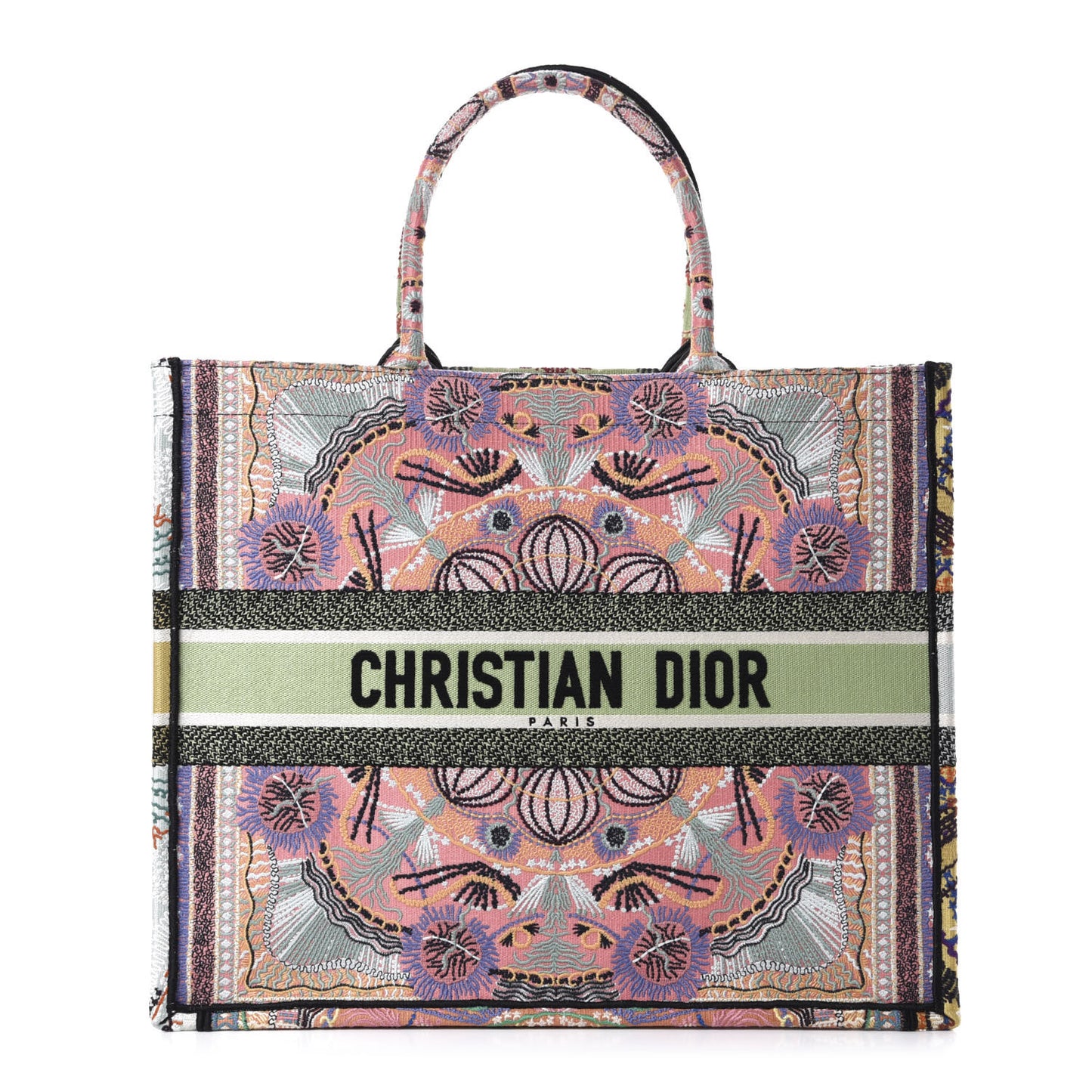 Canvas Embroidered Large In Lights Book Tote Multicolor