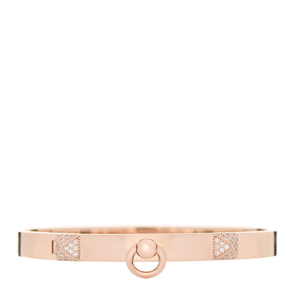 Hermes 18K Rose Gold Diamond PM Collier De Chien Bracelet SH 1 of 3