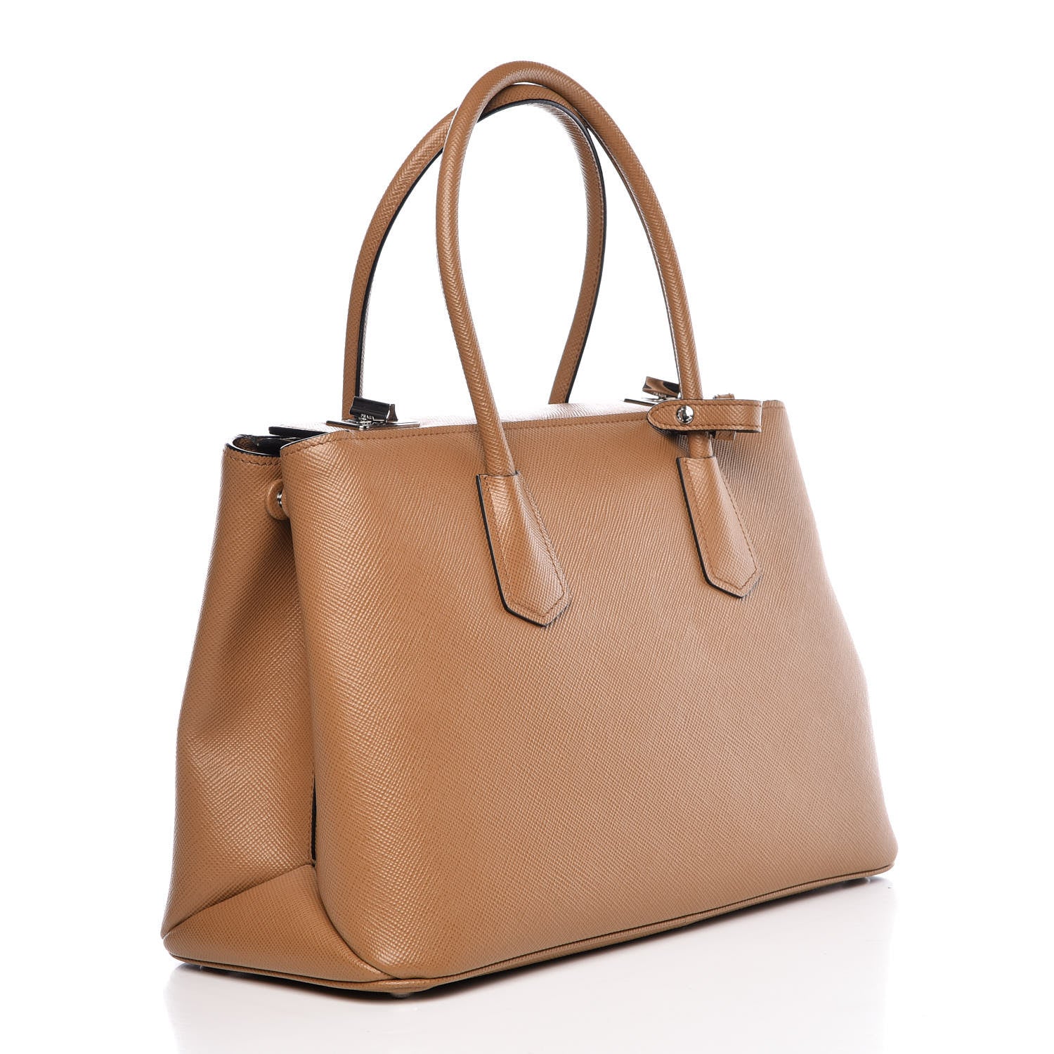 Prada Saffiano Cuir Twin Tote Caramel 3 of 10