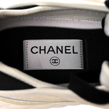 Chanel Velvet Calfskin Mixed Fibers CC Sneakers 39.5 Ivory Black 7 of 11