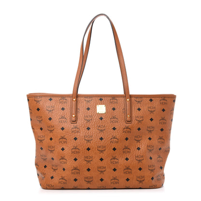 MCM Visetos Medium Anya Top Zip Shopper Tote Cognac 1 of 10