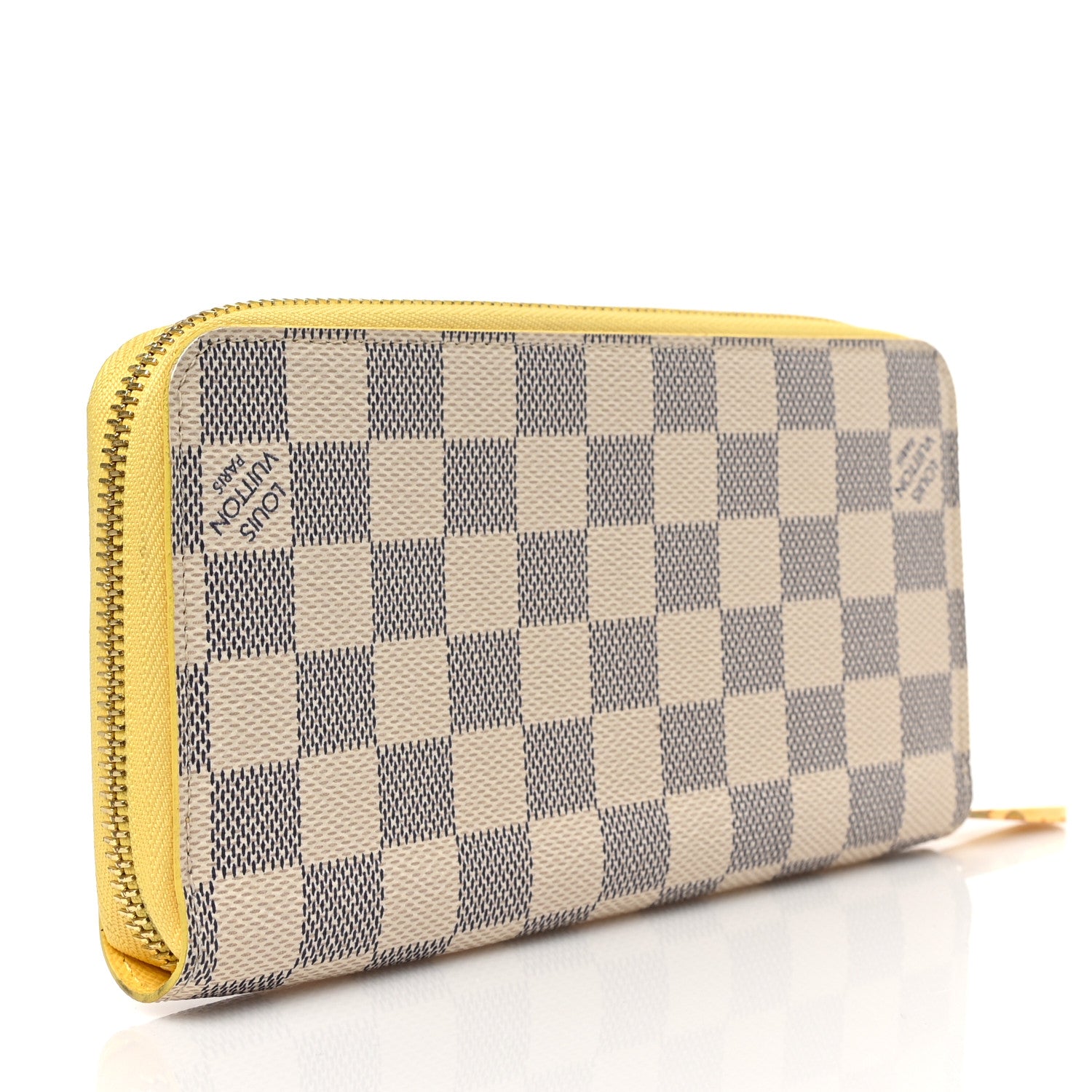 Louis Vuitton Damier Azur Zippy Wallet Jaune Pale 3 of 6