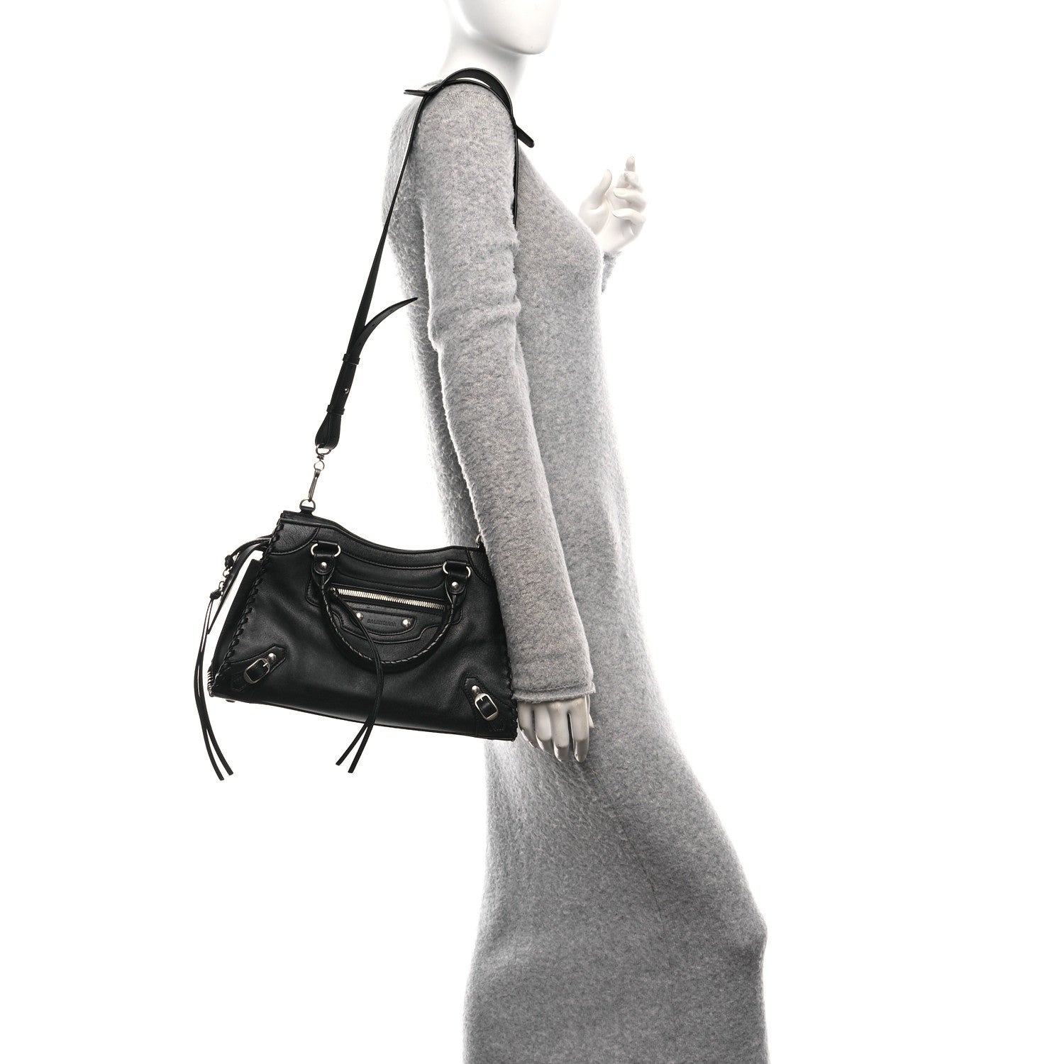Balenciaga Smooth Calfskin Neo Classic Silver Hardware S City Black 2 of 9