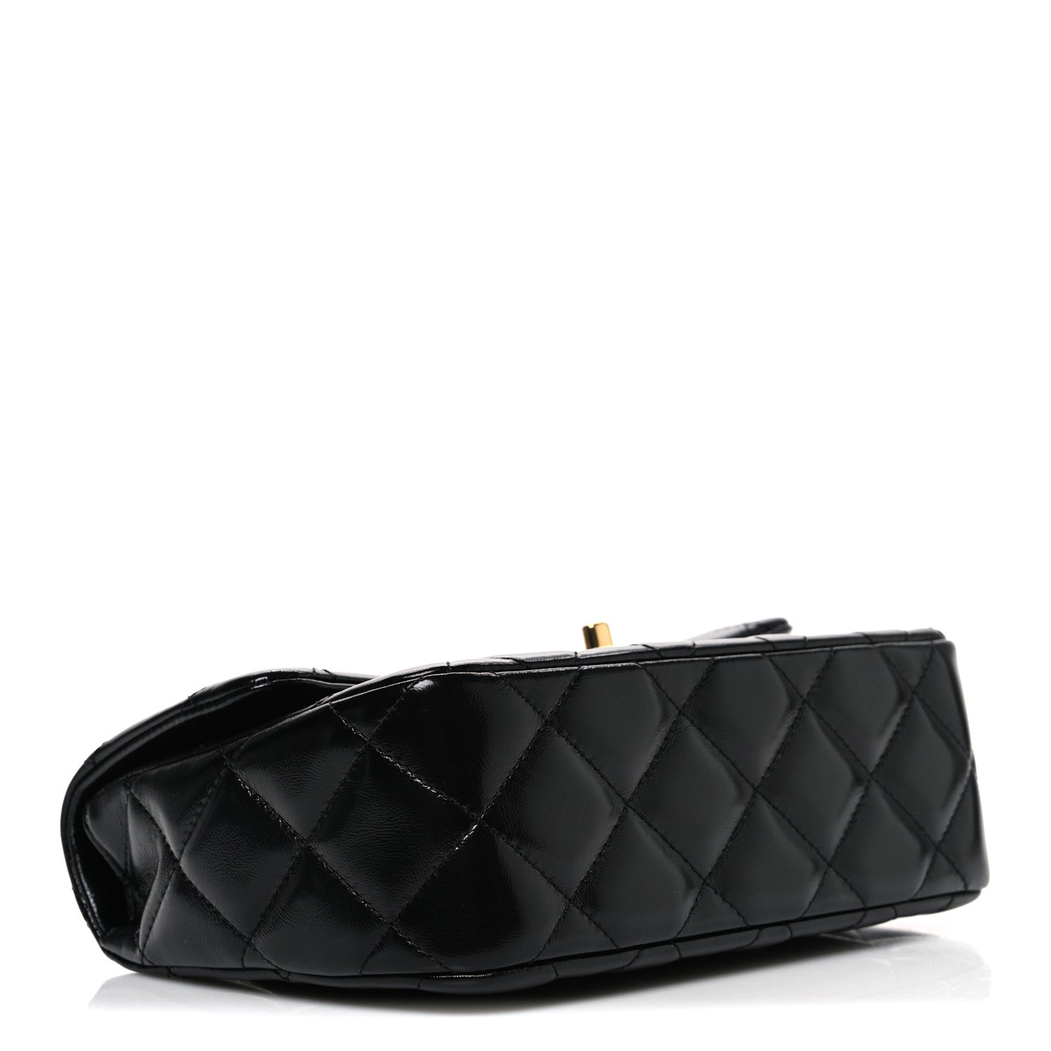 Chanel Shiny Lambskin Quilted Twisted Links Top Handle Flap Black 4 of 11