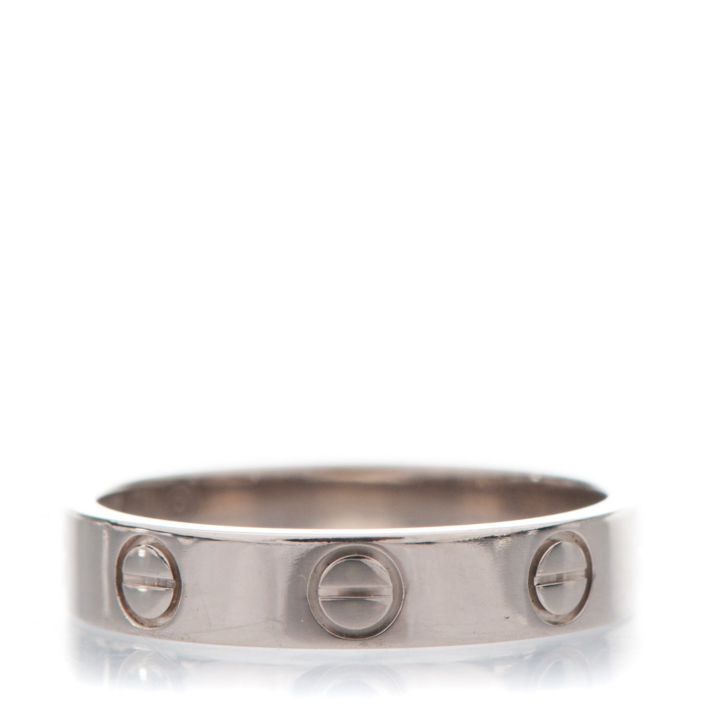 18K White Gold 4mm LOVE Wedding Band Ring 50 5.25