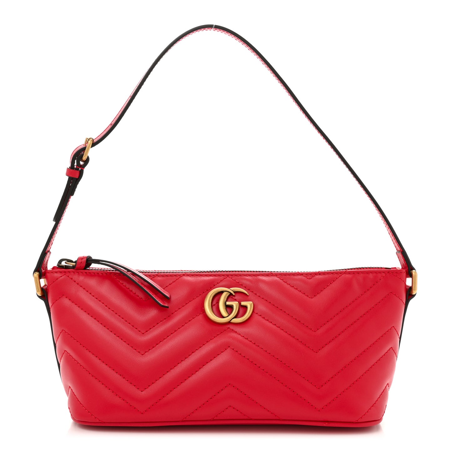 Calfskin Matelasse Chevron GG Marmont Sling Shoulder Bag Rosso