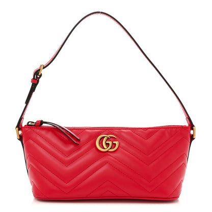 Gucci Calfskin Matelasse Chevron GG Marmont Sling Shoulder Bag Rosso 1 of 11
