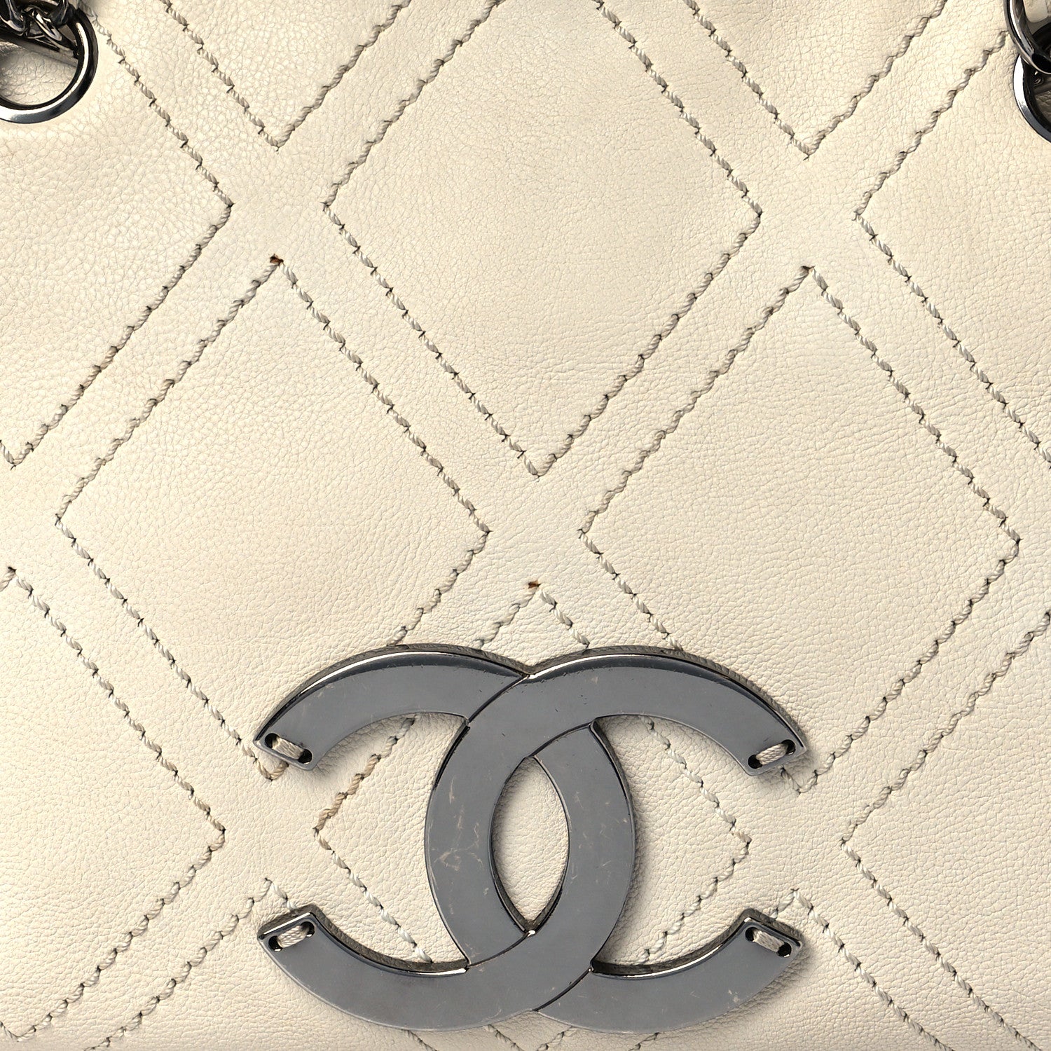 Chanel Calfskin Small Diamond Stitch Tote White 8 of 12