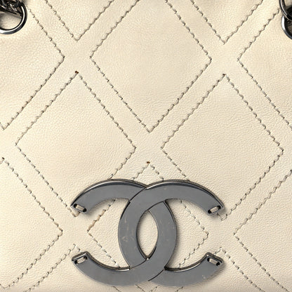 Chanel Calfskin Small Diamond Stitch Tote White 8 of 12