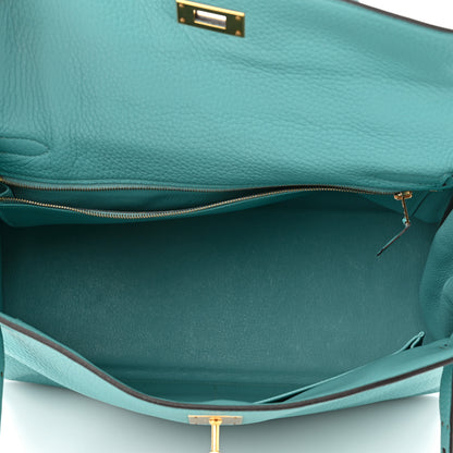 Hermes Togo Kelly Retourne 32 Bleu Atoll 4 of 19