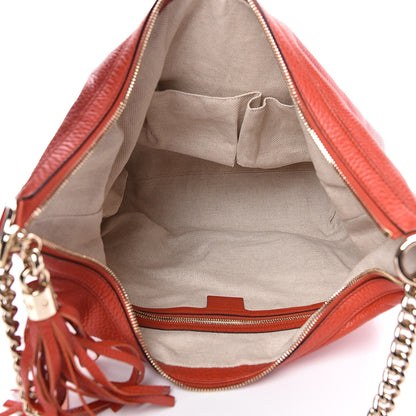 Gucci Pebbled Calfskin Medium Soho Chain Hobo Sun Orange 5 of 9