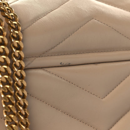Saint Laurent Calfskin Y Quilted Monogram Medium Loulou Chain Satchel Dark Beige 10 of 10