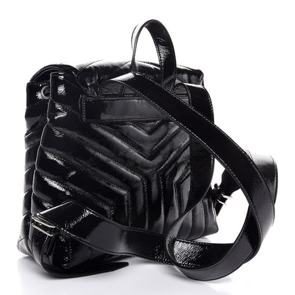 Saint Laurent Patent Y Quilted Monogram Small Loulou Backpack Black 3 of 8