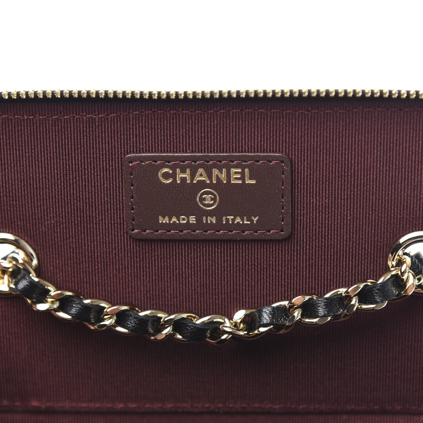 Lambskin Quilted Small Vanity Case With Chain Black
