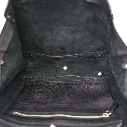 Valentino Garavani Pebbled Calfskin Medium Rockstud Tote Black 5 of 20