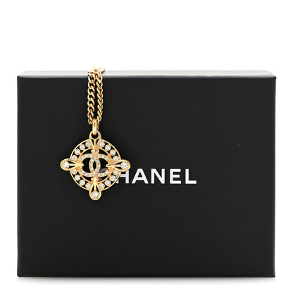 Chanel Crystal CC Pendant Necklace Gold 6 of 6
