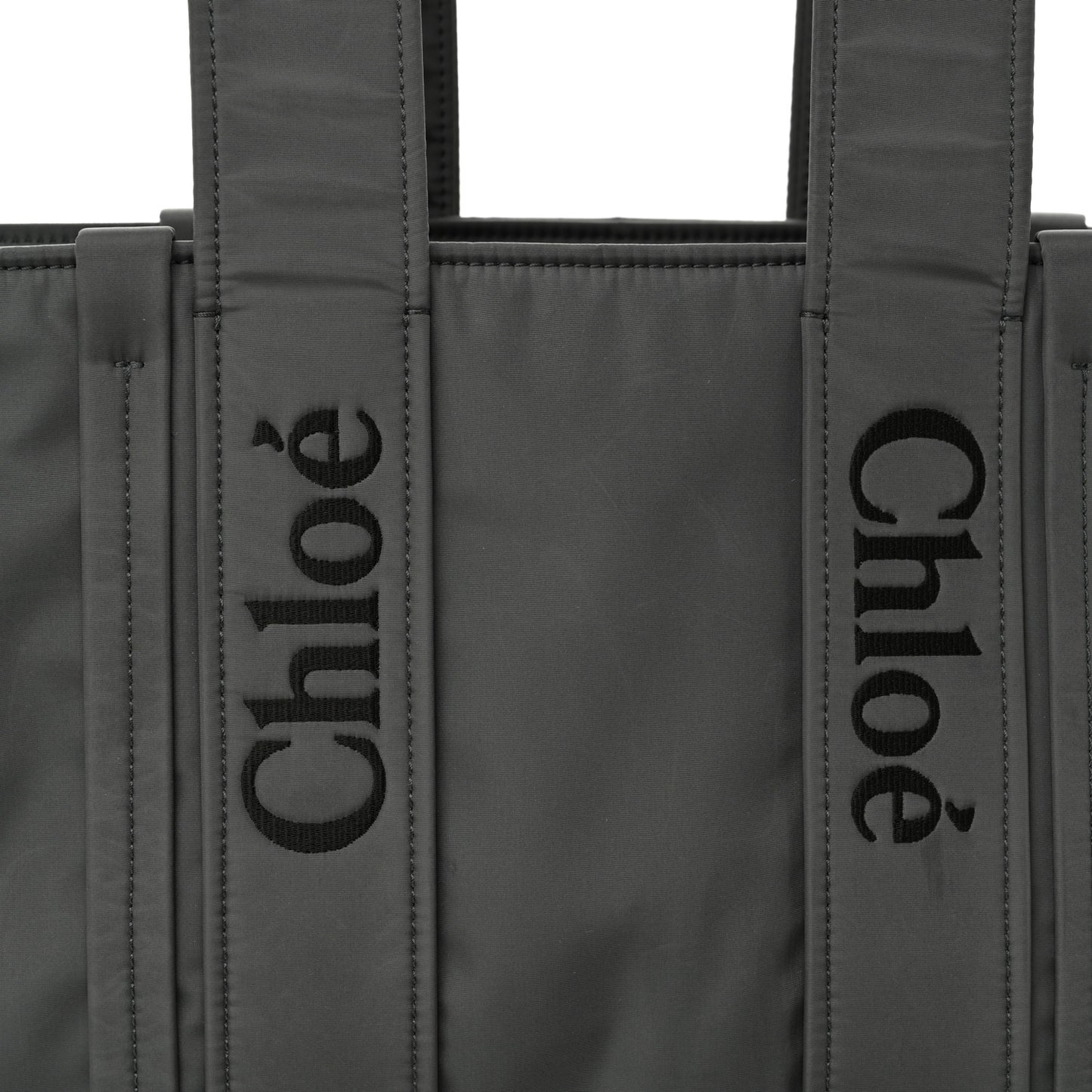 Recycled Nylon Medium Woody Ribbon Tote Elephant Grey