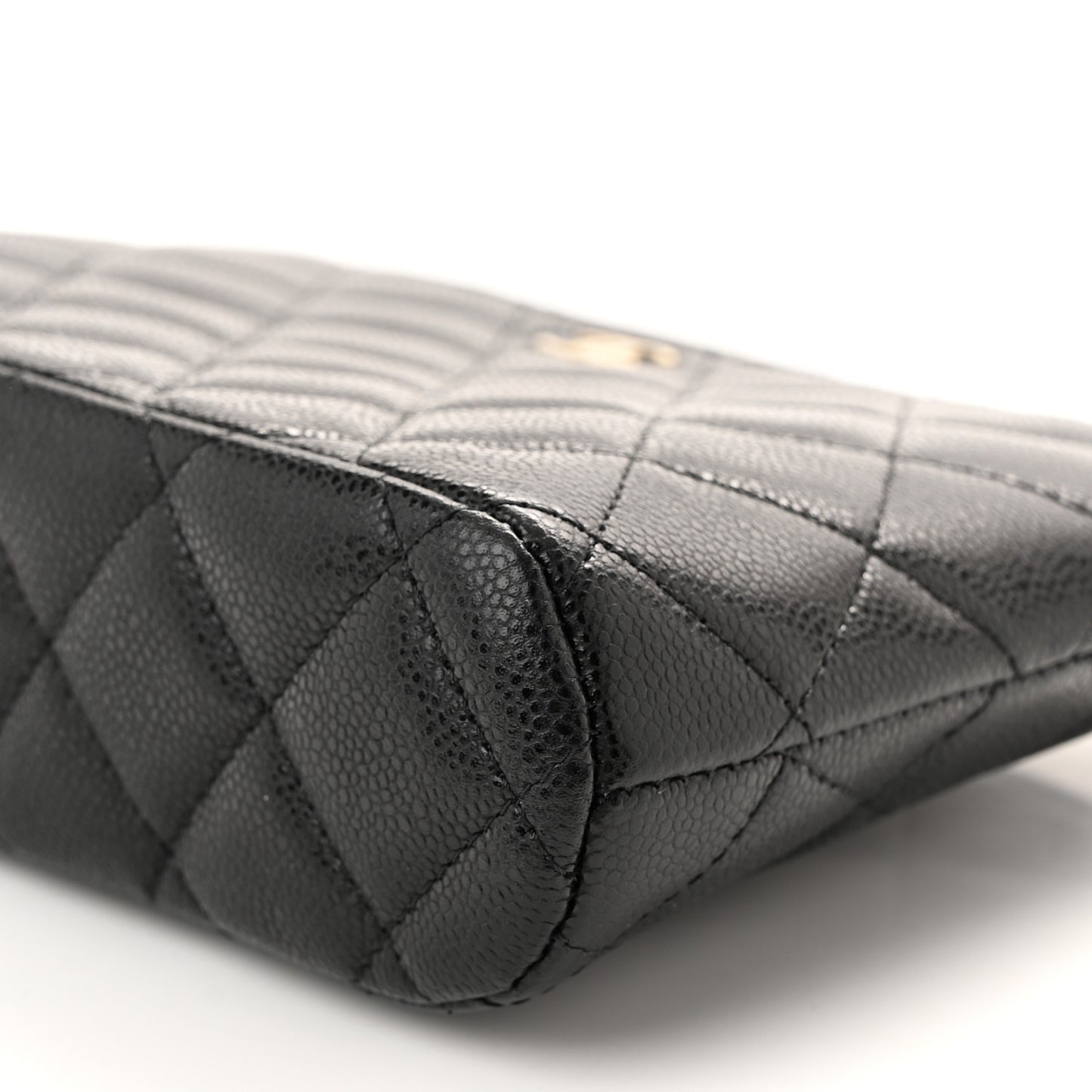 Caviar Quilted Classic Clutch With Chain Black
