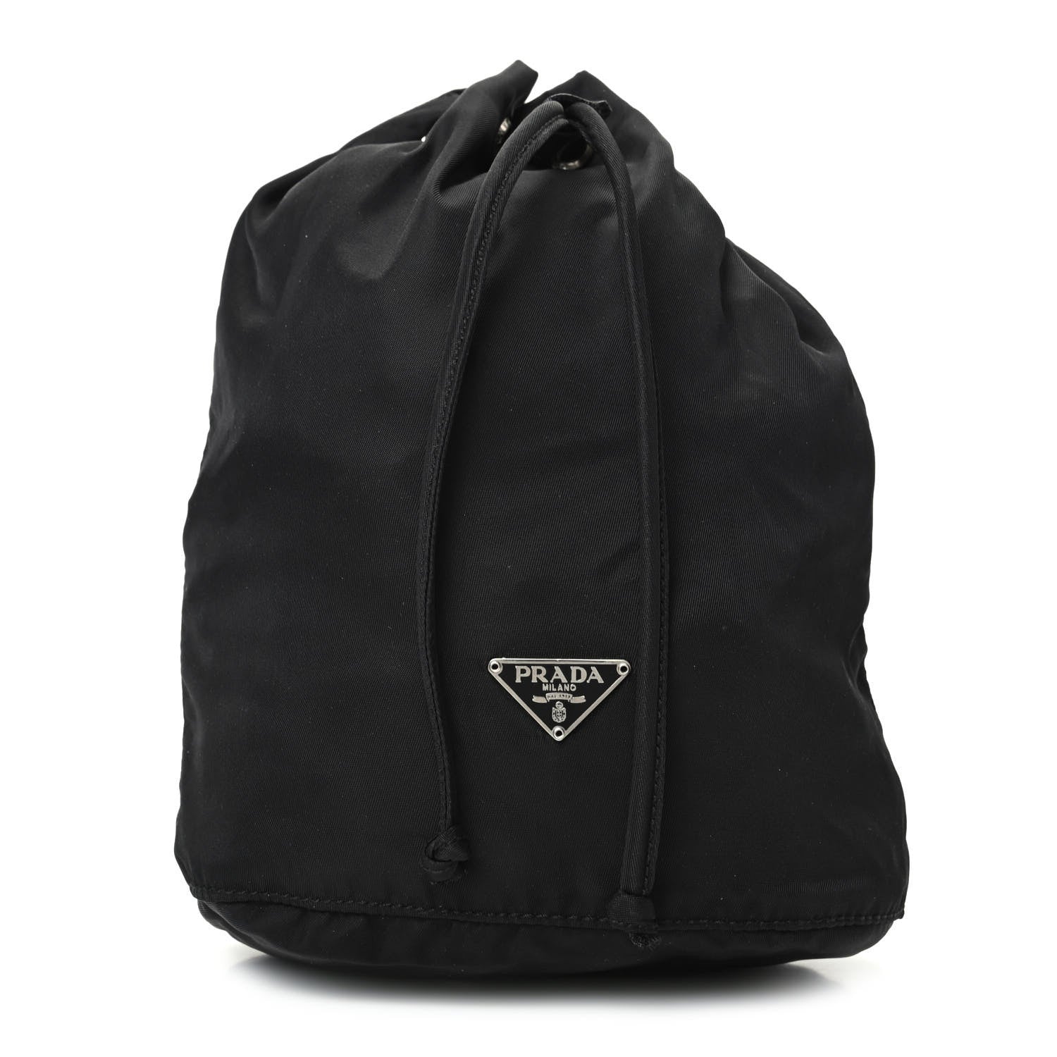 Prada Saffiano Tessuto Nylon Vela Bucket Wristlet Black 1 of 8