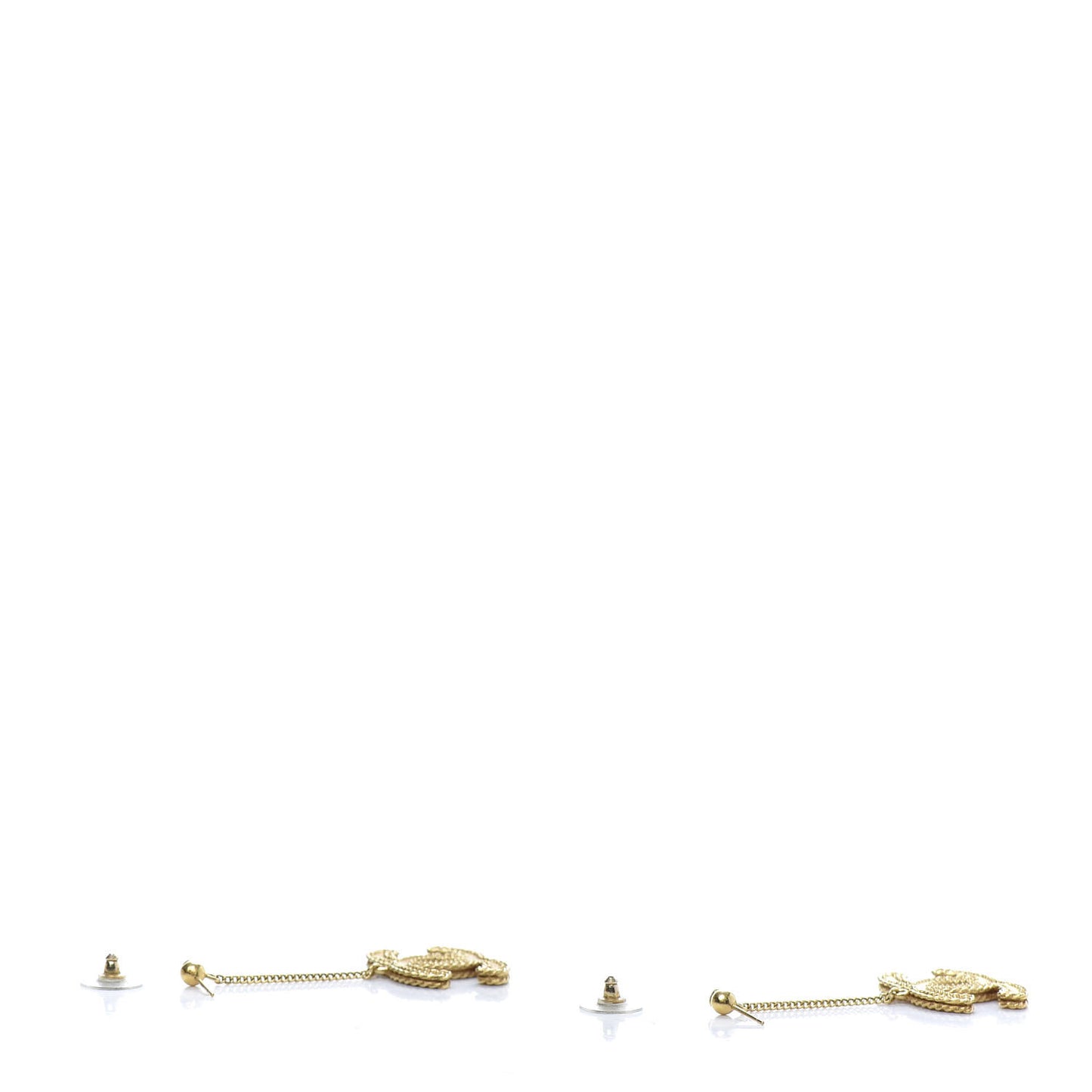 CC Drop Earrings Matte Gold