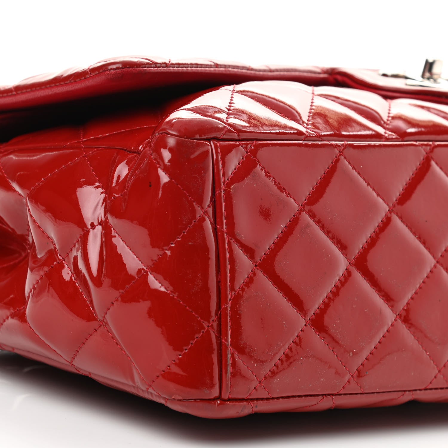 Chanel Patent Quilted Maxi Double Flap Red 8 of 13