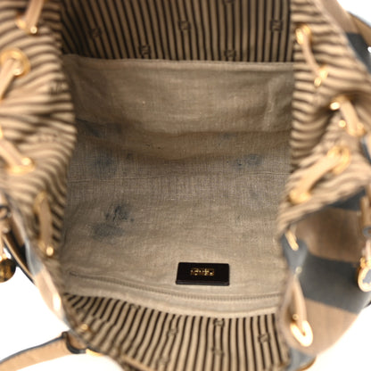 Fendi Calfskin Studded Medium B Fab Drawstring Tote Miel Scuro 5 of 18