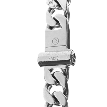 Louis Vuitton Metal Monogram Etched LV Chain Links Necklace Silver 5 of 7