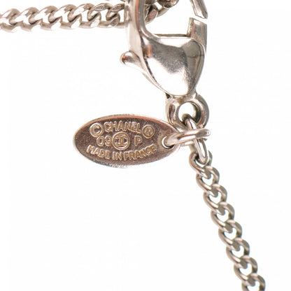 Chanel Crystal Baguette Pearl CC Necklace Silver 5 of 6