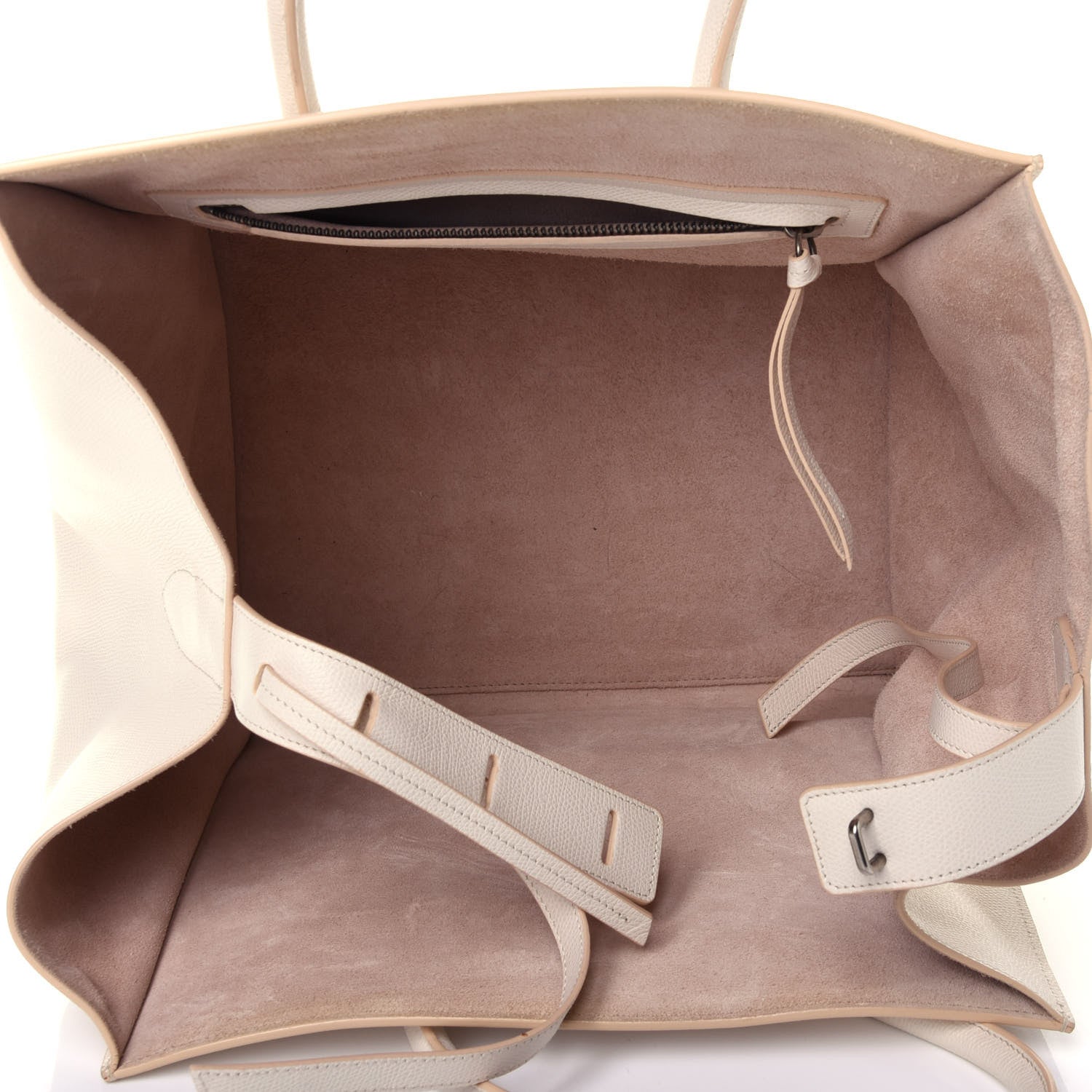 Celine Grained Calfskin Medium Phantom Luggage Cream 5 of 12