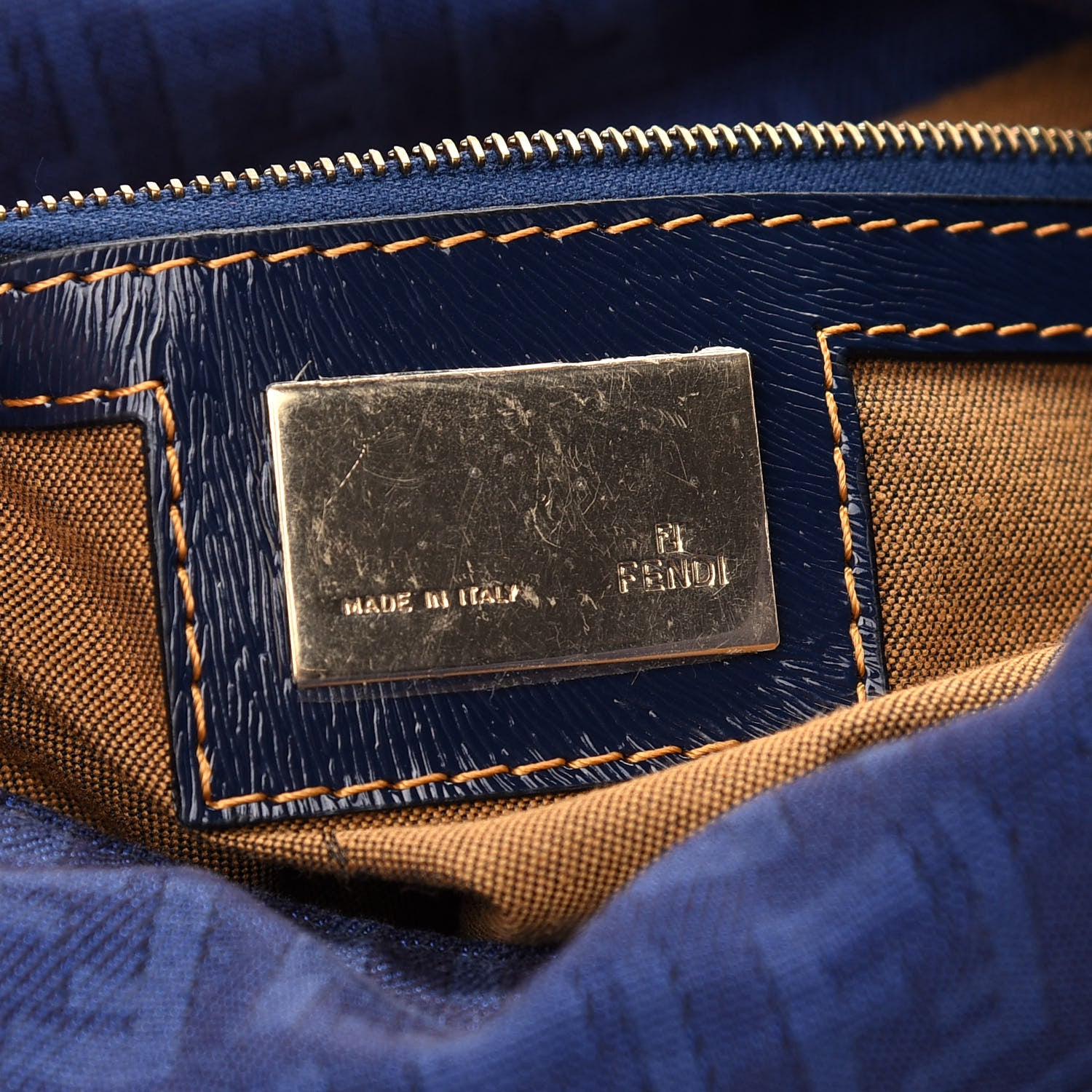 Fendi Zucchino Mama Baguette Blue 6 of 8