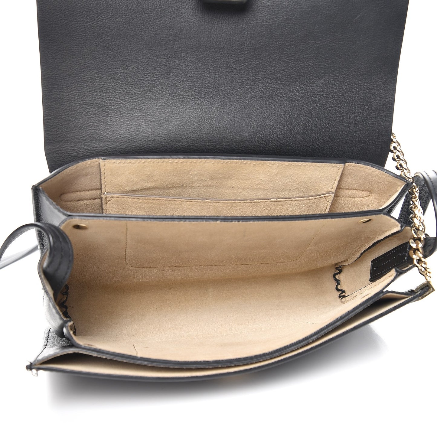 Suede Calfskin Small Faye Shoulder Bag Black