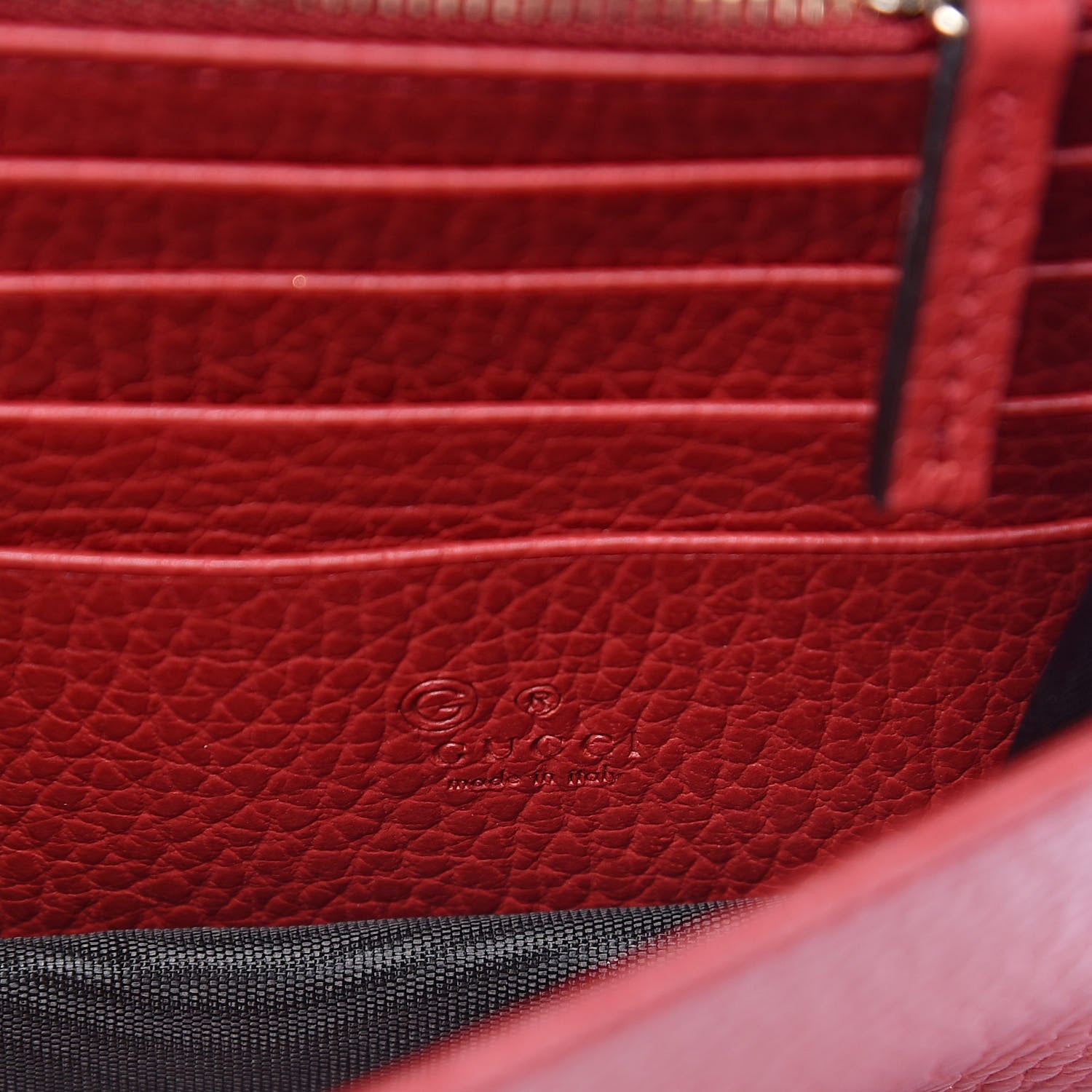 Gucci Dollar Calfskin Interlocking G Chain Wallet Red 6 of 10