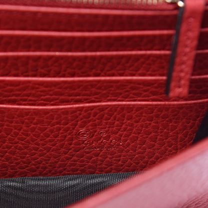 Gucci Dollar Calfskin Interlocking G Chain Wallet Red 6 of 10