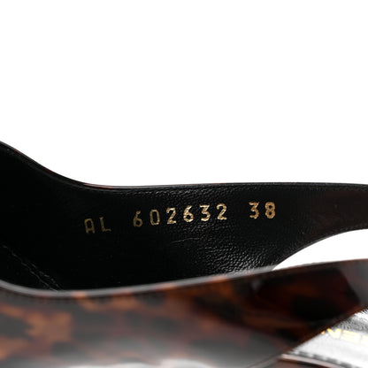 Saint Laurent Patent Kiki Tortoise Slingback 85 Pumps 38 Black 8 of 9