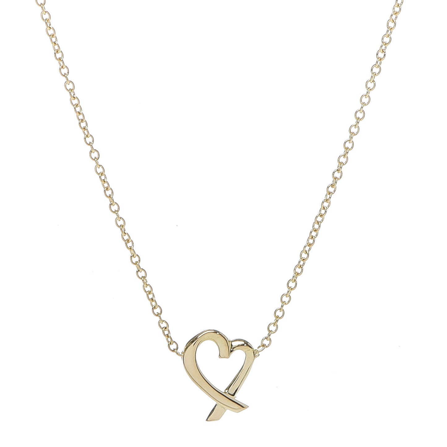18K Yellow Gold Mini Paloma Picasso Loving Heart Pendant Necklace