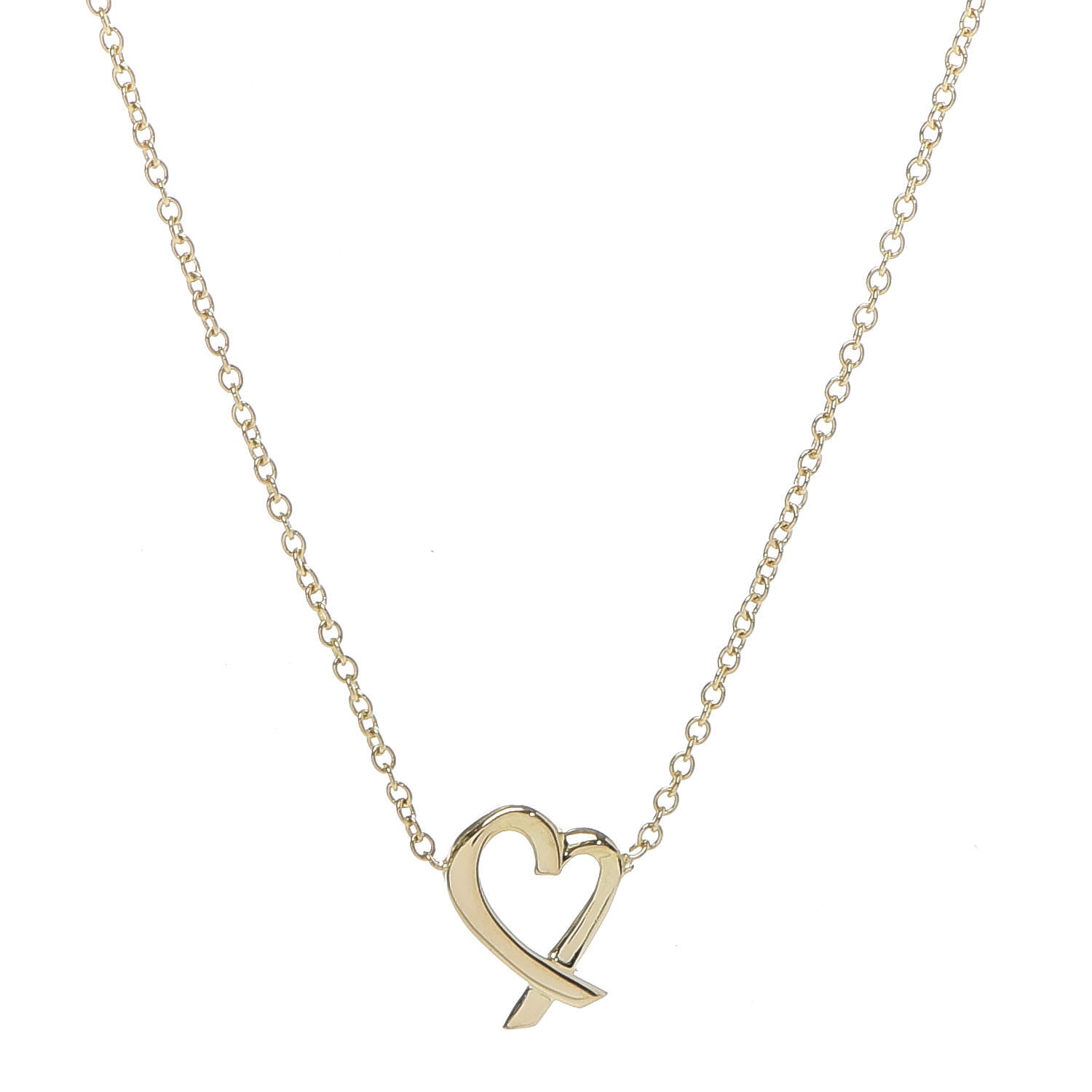 Tiffany 18K Yellow Gold Mini Paloma Picasso Loving Heart Pendant Necklace 4 of 6