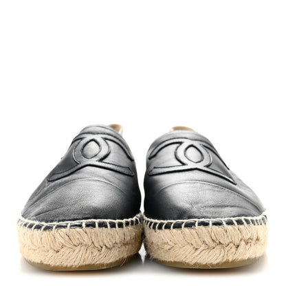 Chanel Lambskin CC Espadrilles 39 Black 3 of 10